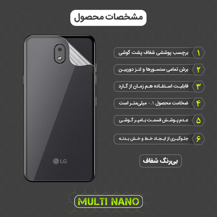 محافظ صفحه نمایش مولتی نانو مدل X-SFT مناسب برای گوشی موبایل ال جی K30 2019 به همراه محافظ پشت