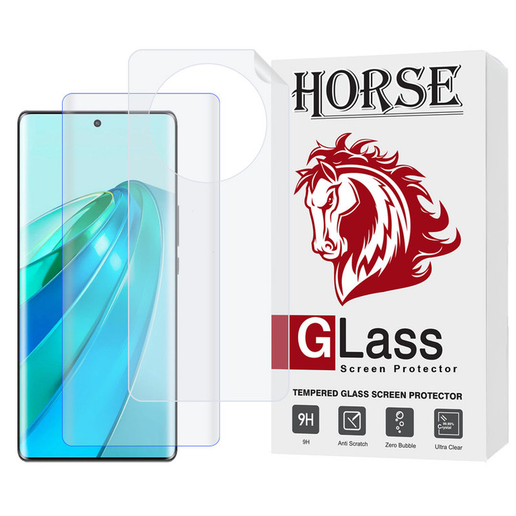 محافظ صفحه نمایش یووی هورس مدل UVNANOMTBH مناسب برای گوشی موبایل آنر X9a به همراه محافظ پشت گوشی