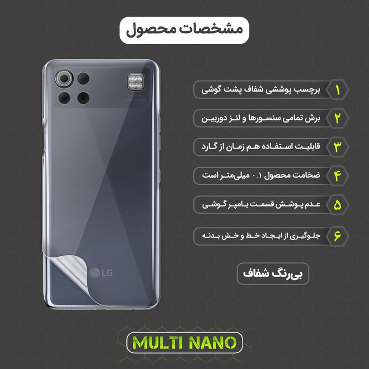 محافظ صفحه نمایش مولتی نانو مدل X-SFT مناسب برای گوشی موبایل ال جی K92 5G به همراه محافظ پشت
