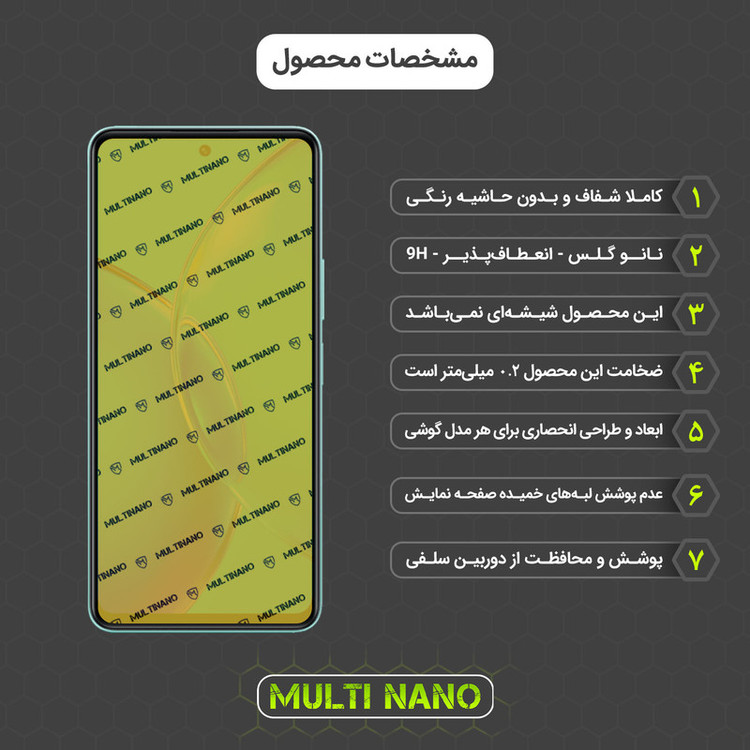 محافظ صفحه نمایش مولتی نانو مدل X-SFC مناسب برای گوشی موبایل ویوو Y27 5G به همراه برچسب پوششی