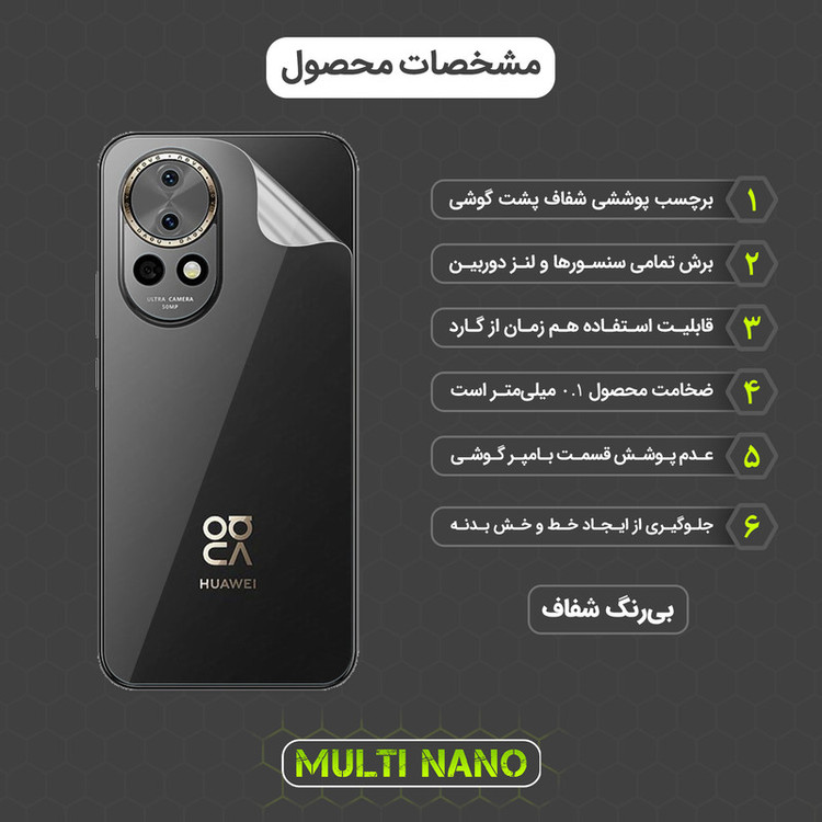 محافظ صفحه نمایش مولتی نانو مدل X-SFT مناسب برای گوشی موبایل هوآوی nova 12 به همراه محافظ پشت