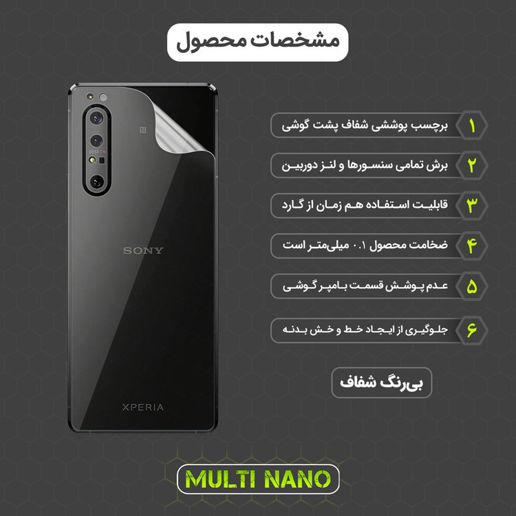 محافظ صفحه نمایش مولتی نانو مدل X-SFT مناسب برای گوشی موبایل سونی Xperia 1 II به همراه محافظ پشت گوشی
