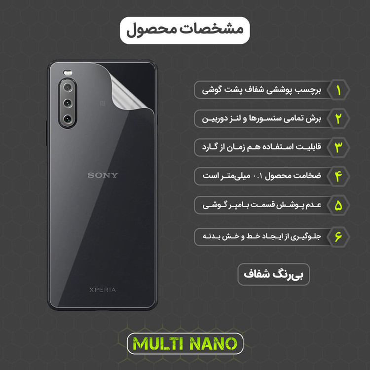 محافظ صفحه نمایش مولتی نانو مدل X-SFT مناسب برای گوشی موبایل سونی Xperia 10 III Lite به همراه محافظ پشت