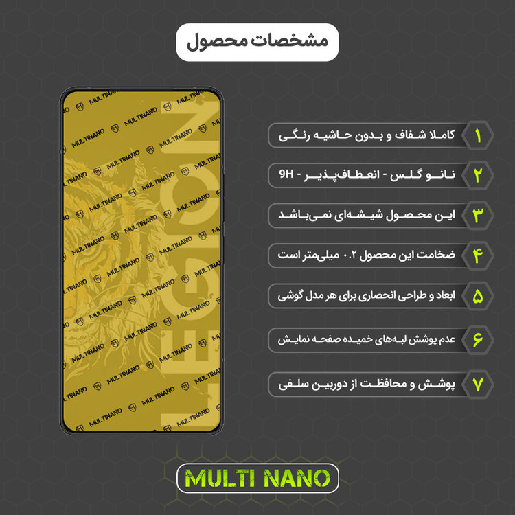 محافظ صفحه نمایش مولتی نانو مدل X-SFT مناسب برای گوشی موبایل لنوو Legion Y70 به همراه محافظ پشت