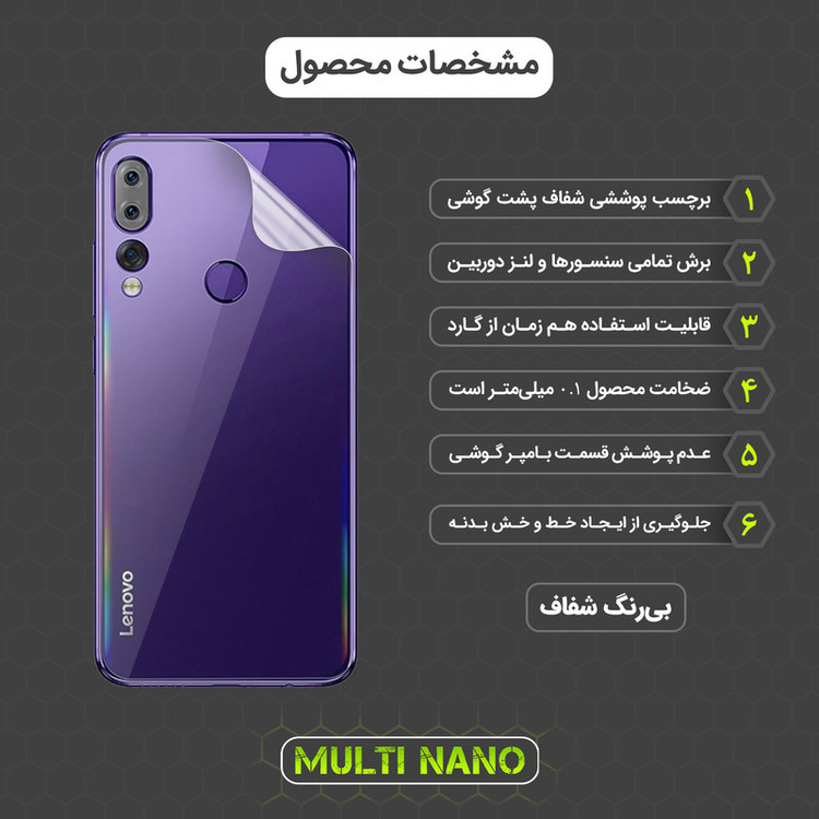 محافظ صفحه نمایش مولتی نانو مدل X-SFT مناسب برای گوشی موبایل لنوو Z5s به همراه محافظ پشت