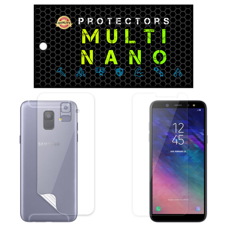 محافظ صفحه نمایش مولتی نانو مدل X-SFT مناسب برای گوشی موبایل سامسونگ Galaxy A6 2018 به همراه محافظ پشت گوشی