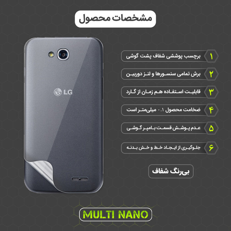 محافظ صفحه نمایش مولتی نانو مدل X-SFT مناسب برای گوشی موبایل ال جی L90 به همراه محافظ پشت