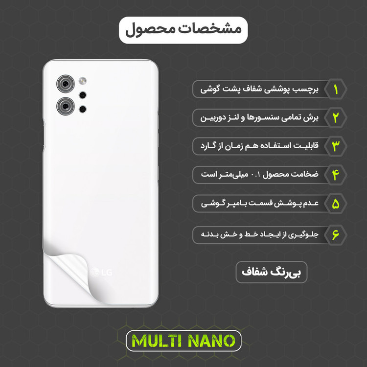 محافظ صفحه نمایش مولتی نانو مدل X-SFT مناسب برای گوشی موبایل ال جی Q92 5G به همراه محافظ پشت
