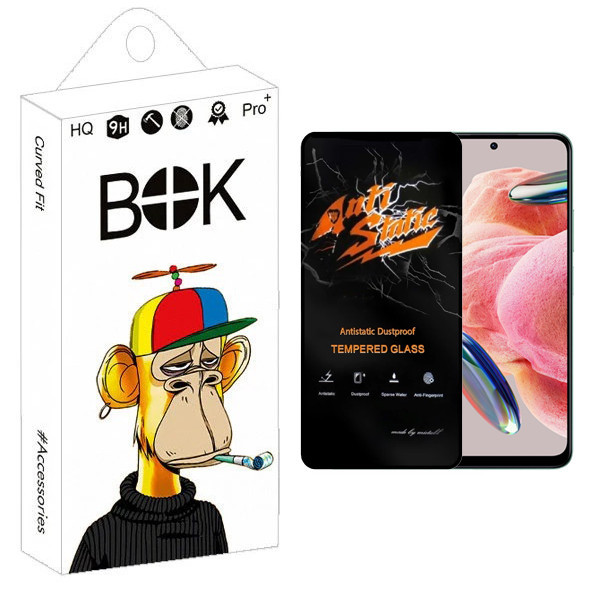 محافظ صفحه نمایش بوک مدل Carbon Antistatic مناسب برای گوشی موبایل شیائومی Redmi Note 12 4G / Note 12 5G / Poco X5 / ریلمی C55 / narzo N55 / وان پلاس Nord CE 3 Lite / اوپو A1 / A98 / F23 / K11x