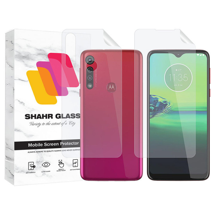 محافظ صفحه نمایش شهر گلس مدل MTNANFBSH مناسب برای گوشی موبایل موتورولا Moto G8 Play به همراه محافظ پشت گوشی