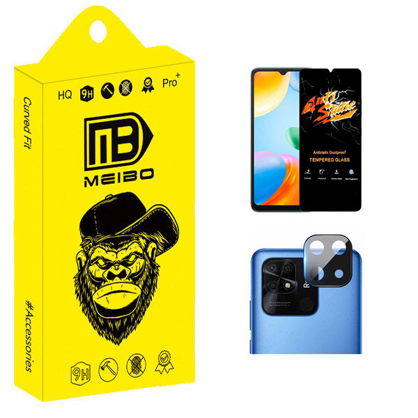 محافظ صفحه نمایش میبو مدل Transparent Antistatic مناسب برای گوشی موبایل شیائومی Redmi 10C به همراه محافظ لنز دوربین