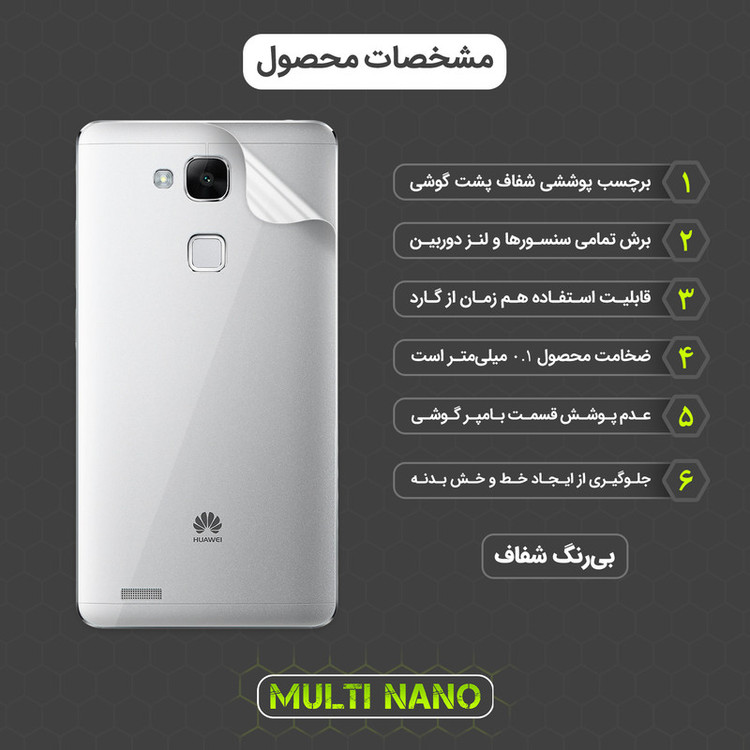 محافظ صفحه نمایش مولتی نانو مدل X-SFT مناسب برای گوشی موبایل هوآوی Ascend Mate 7 به همراه محافظ پشت