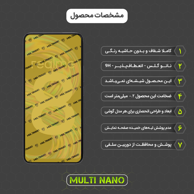 محافظ صفحه نمایش مولتی نانو مدل X-SFC مناسب برای گوشی موبایل ریلمی 8 به همراه برچسب پوششی