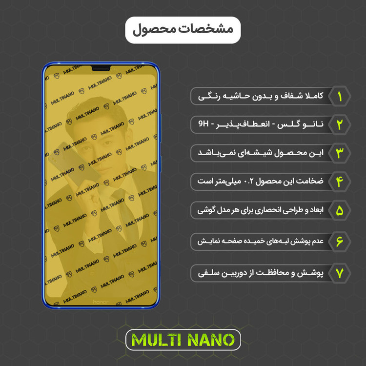 محافظ صفحه نمایش مولتی نانو مدل X-SFC مناسب برای گوشی موبایل آنر Note 10 به همراه برچسب پوششی