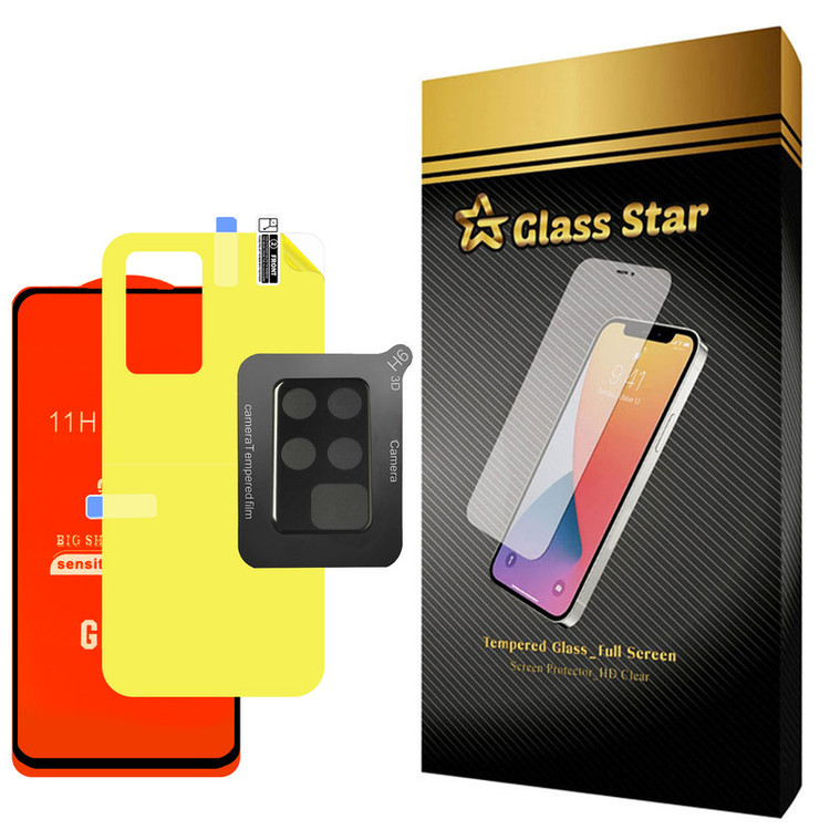 محافظ صفحه نمایش گلس استار مدل 3FNF مناسب برای گوشی موبایل شیائومی Redmi 10 به همراه محافظ پشت گوشی و محافظ لنز دوربین