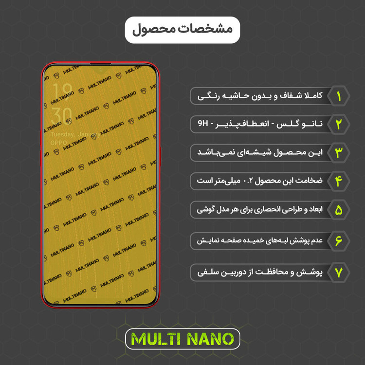 محافظ صفحه نمایش مولتی نانو مدل X-SFT مناسب برای گوشی موبایل اوپو A7 به همراه محافظ پشت