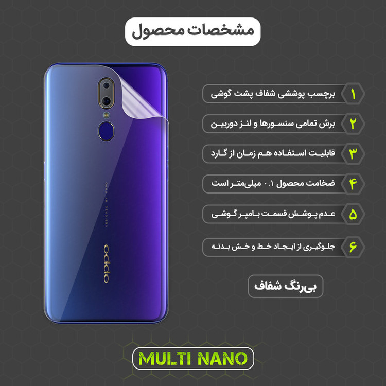 محافظ صفحه نمایش مولتی نانو مدل X-SFT مناسب برای گوشی موبایل اوپو F11 به همراه محافظ پشت