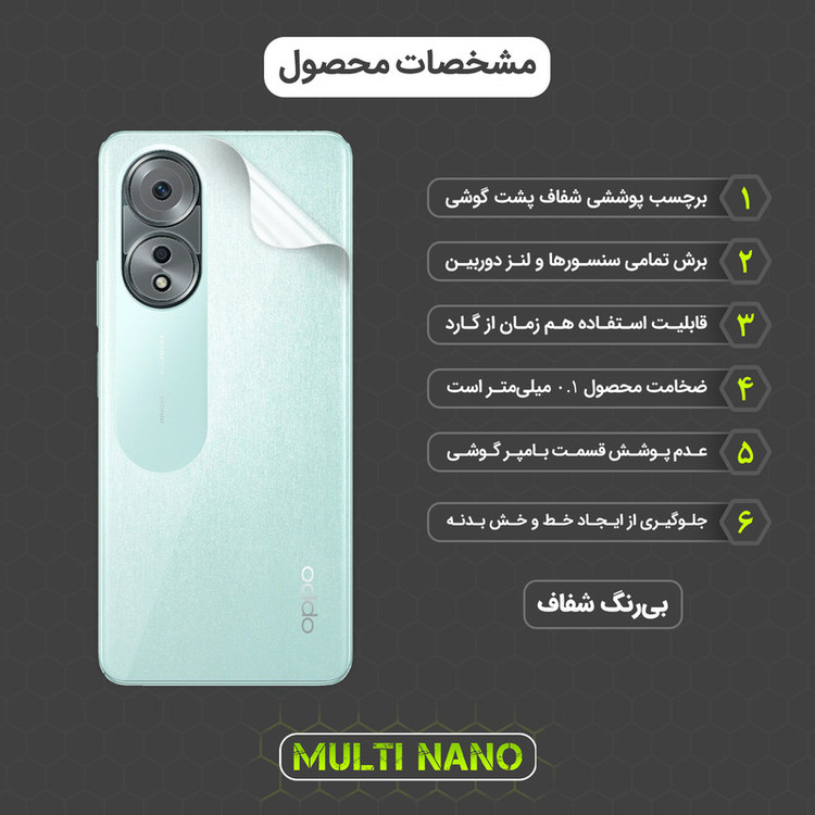 محافظ صفحه نمایش مولتی نانو مدل X-SFT مناسب برای گوشی موبایل اوپو A58 4G به همراه محافظ پشت