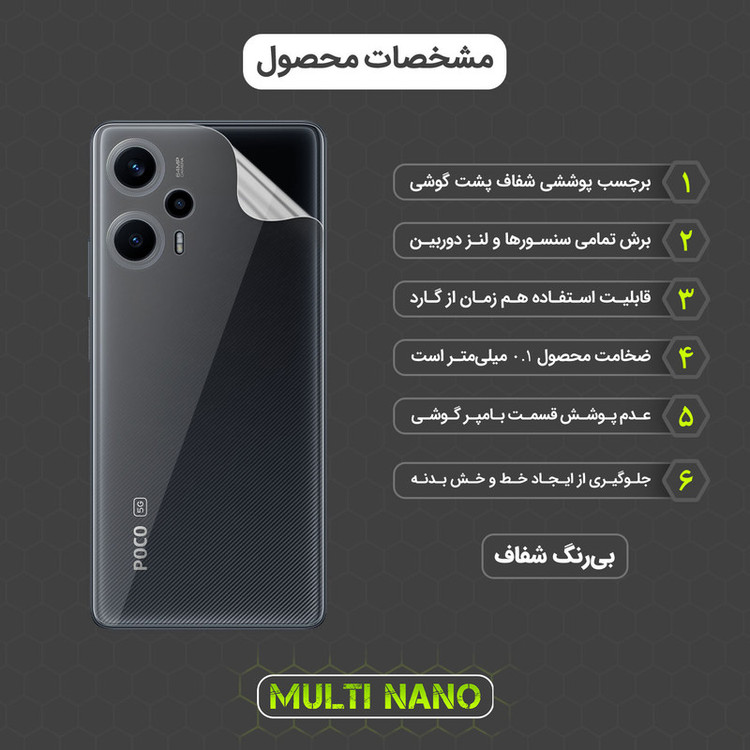 محافظ صفحه نمایش مولتی نانو مدل X-SFT مناسب برای گوشی موبایل شیائومی Redmi Note 12 Turbo به همراه محافظ پشت