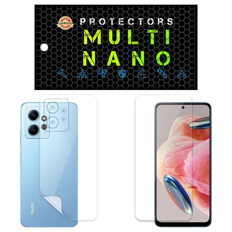 محافظ صفحه نمایش مولتی نانو مدل X-SFT مناسب برای گوشی موبایل شیائومی Redmi Note 12 4G به همراه محافظ پشت