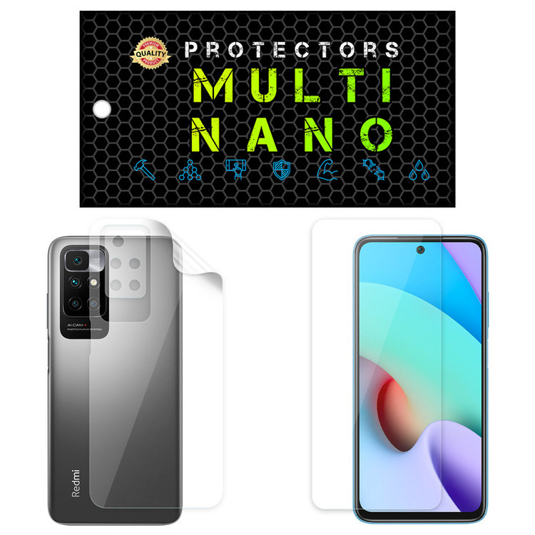 محافظ صفحه نمایش مولتی نانو مدل X-SFT مناسب برای گوشی موبایل شیائومی Redmi 10 به همراه محافظ پشت