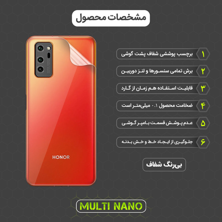 محافظ صفحه نمایش مولتی نانو مدل X-SFT مناسب برای گوشی موبایل آنر View 30 Pro به همراه محافظ پشت