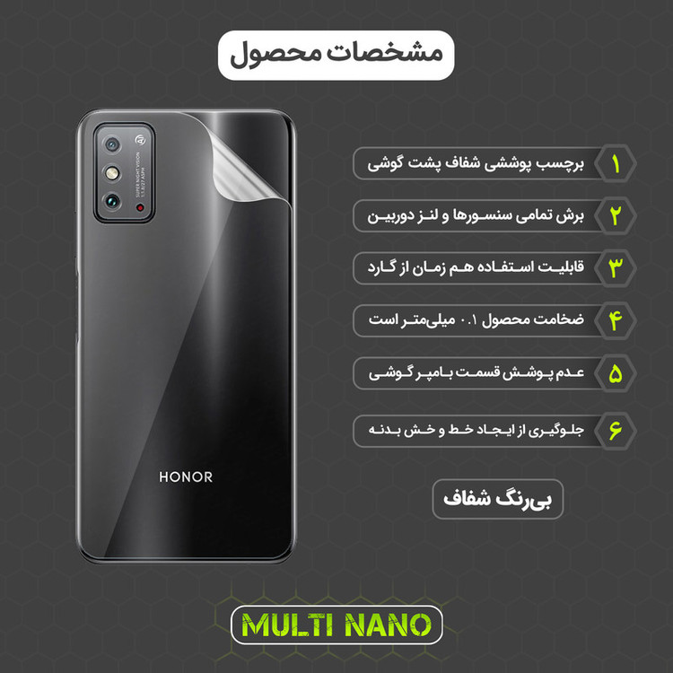 محافظ صفحه نمایش مولتی نانو مدل X-SFT مناسب برای گوشی موبایل آنر X30 Max به همراه محافظ پشت