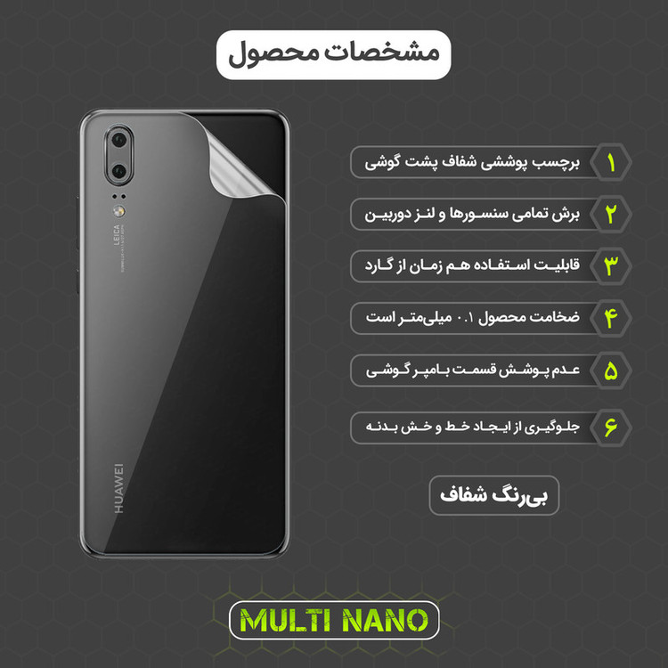 محافظ صفحه نمایش مولتی نانو مدل X-SFT مناسب برای گوشی موبایل هوآوی P20 به همراه محافظ پشت