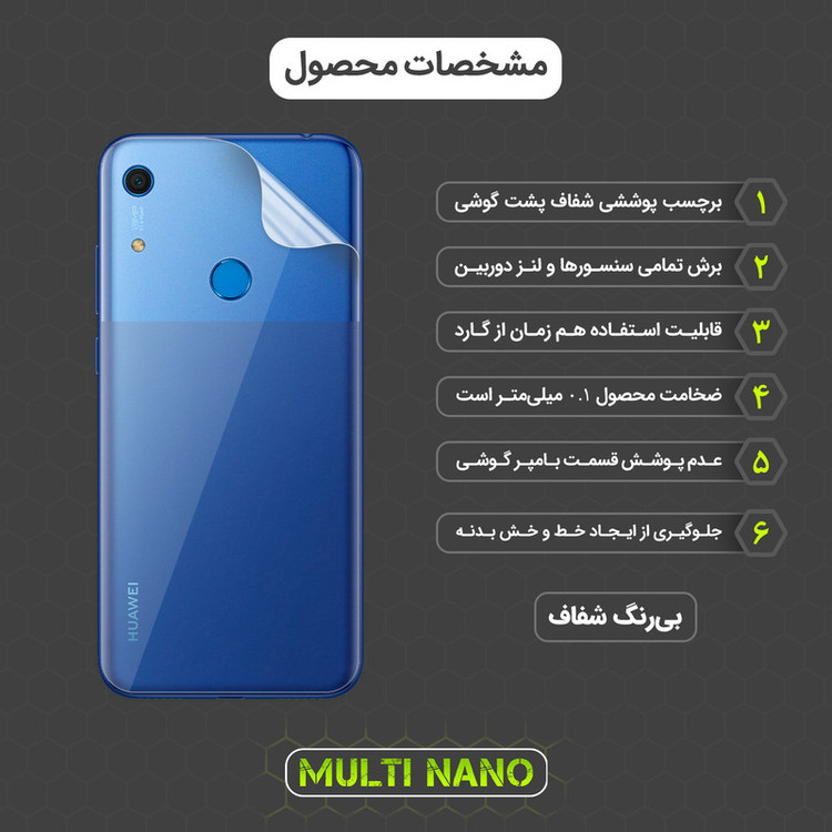محافظ صفحه نمایش مولتی نانو مدل X-SFT مناسب برای گوشی موبایل هوآوی Y6S به همراه محافظ پشت