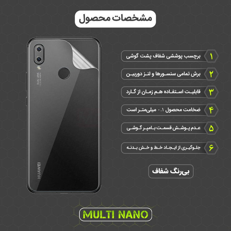 محافظ صفحه نمایش مولتی نانو مدل X-SFT مناسب برای گوشی موبایل هوآوی P Smart Plus به همراه محافظ پشت