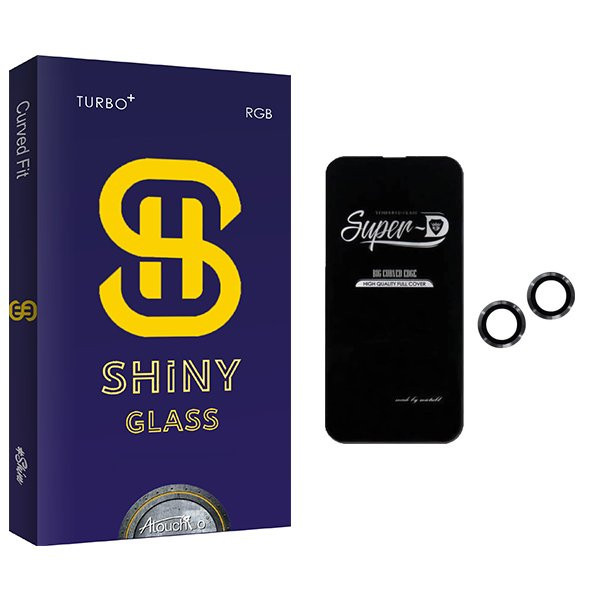 محافظ صفحه نمایش آتوچبو مدل Shiny SuperD مناسب برای گوشی موبایل اپل iPhone 13 به همراه محافظ لنز گوشی
