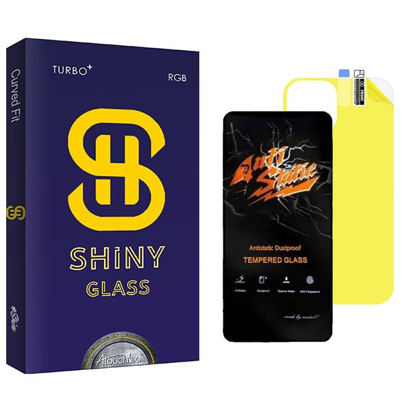 محافظ صفحه نمایش آتوچبو مدل Shiny Antistatic مناسب برای گوشی موبایل اپل iPhone 12 Pro به همراه محافظ پشت گوشی