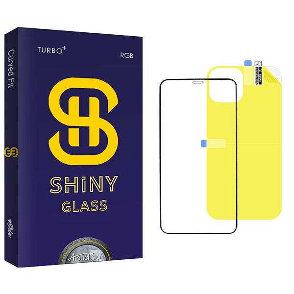 محافظ صفحه نمایش شیشه ای آتوچبو مدل Shiny مناسب برای گوشی موبایل اپل iPhone 11 Pro Max  به همراه محافظ پشت گوشی