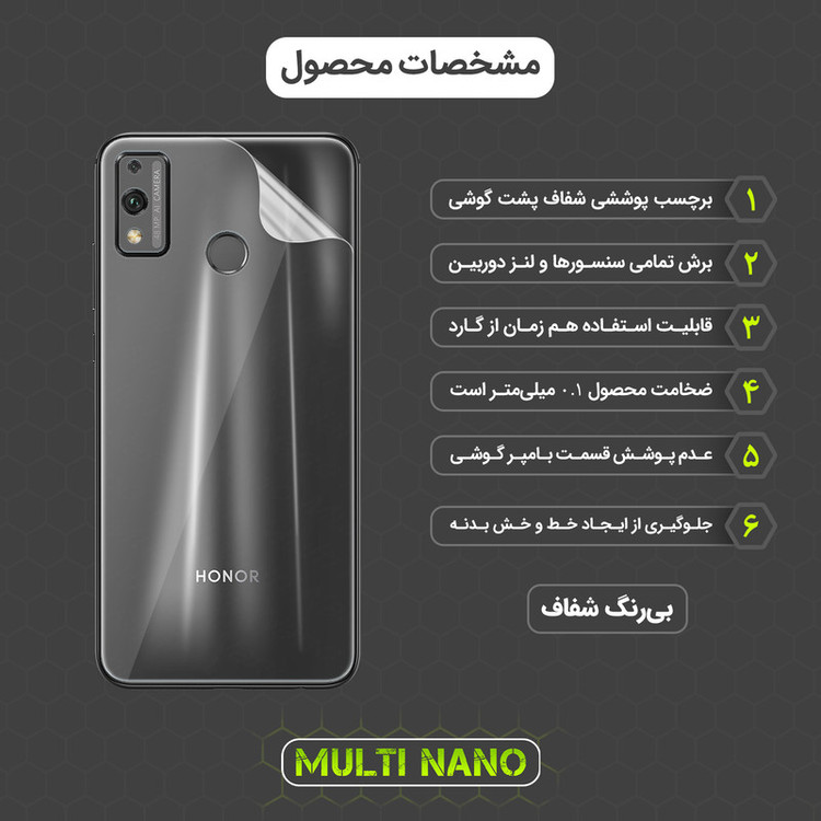 محافظ صفحه نمایش مولتی نانو مدل X-SFT مناسب برای گوشی موبایل آنر 9X Lite به همراه محافظ پشت