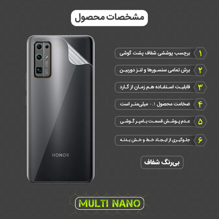 محافظ صفحه نمایش مولتی نانو مدل X-SFT مناسب برای گوشی موبایل آنر 30 به همراه محافظ پشت