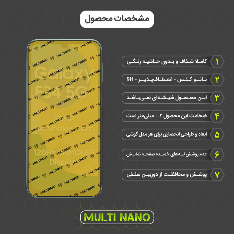 محافظ صفحه نمایش مولتی نانو مدل X-S2N مناسب برای گوشی موبایل سامسونگ Galaxy F34 بسته دو عددی