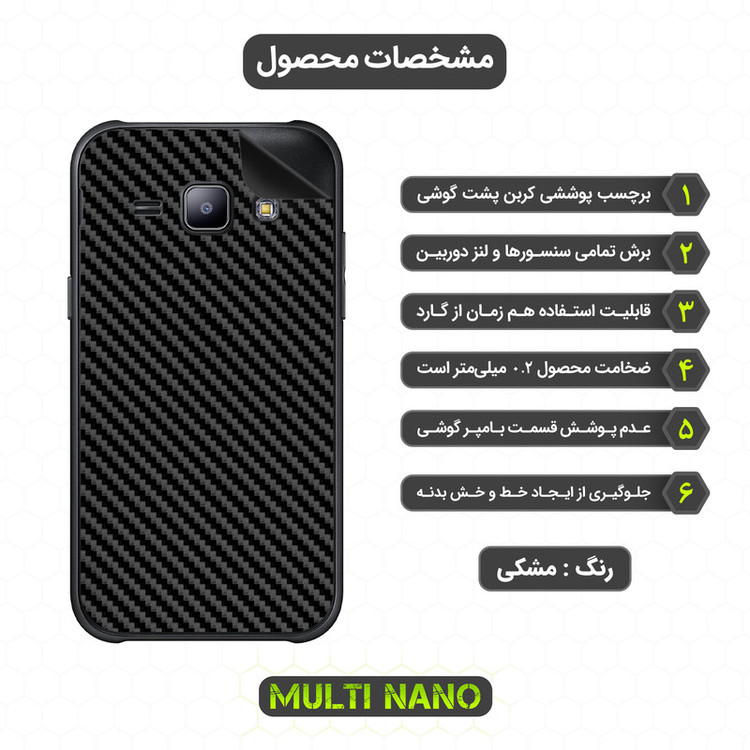 برچسب پوششی مولتی نانو مدل X-F1C مناسب برای گوشی موبایل سامسونگ Galaxy J1