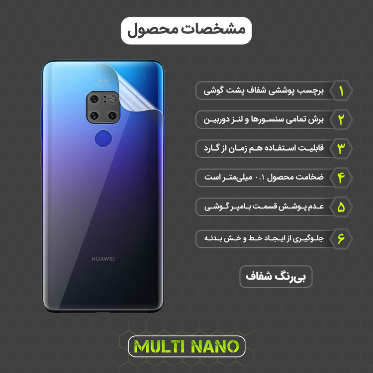 محافظ صفحه نمایش مولتی نانو مدل X-SFT مناسب برای گوشی موبایل هوآوی Mate 20 به همراه محافظ پشت
