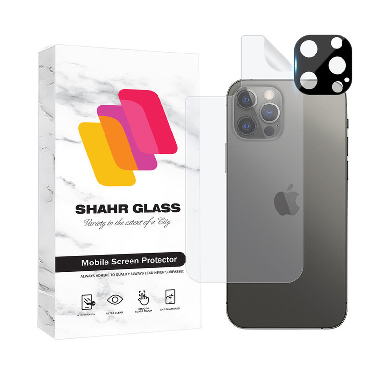 محافظ پشت گوشی شهر گلس مدل MTBFULS مناسب برای گوشی موبایل اپل iPhone 12 Pro به همراه محافظ لنز