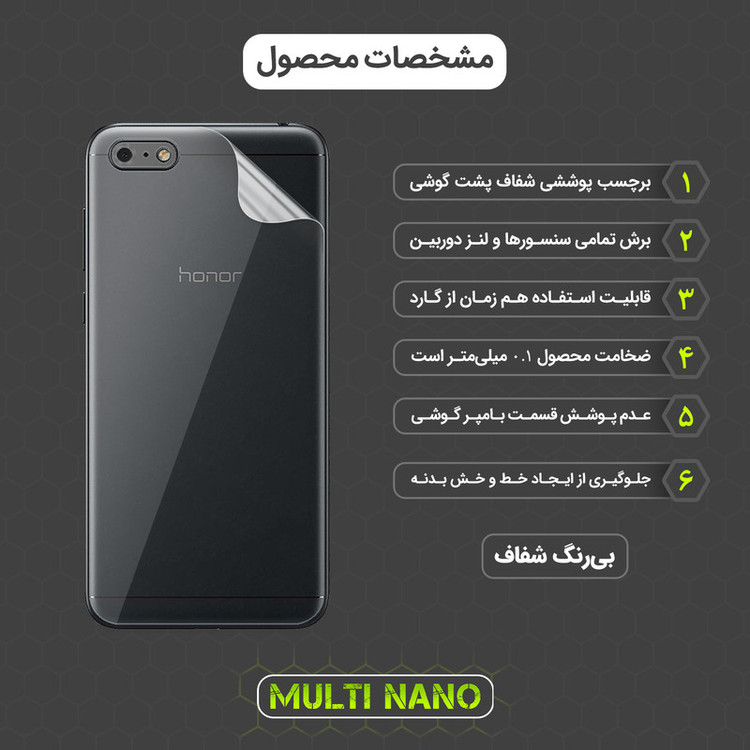 محافظ صفحه نمایش مولتی نانو مدل X-SFT مناسب برای گوشی موبایل آنر 7S به همراه محافظ پشت