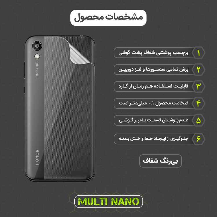 محافظ صفحه نمایش مولتی نانو مدل X-SFT مناسب برای گوشی موبایل آنر Play 8 به همراه محافظ پشت