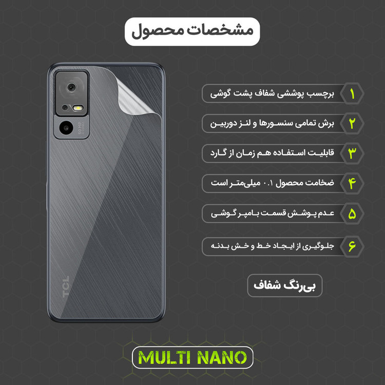 محافظ صفحه نمایش مولتی نانو مدل X-SFT مناسب برای گوشی موبایل تی سی ال 40 X به همراه محافظ پشت
