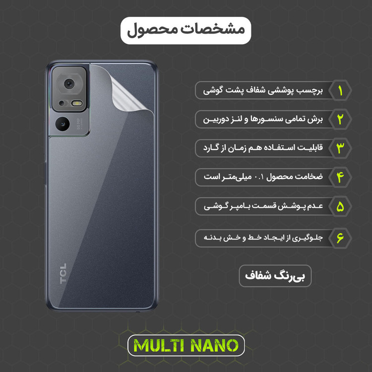 محافظ صفحه نمایش مولتی نانو مدل X-SFT مناسب برای گوشی موبایل تی سی ال 40 SE به همراه محافظ پشت
