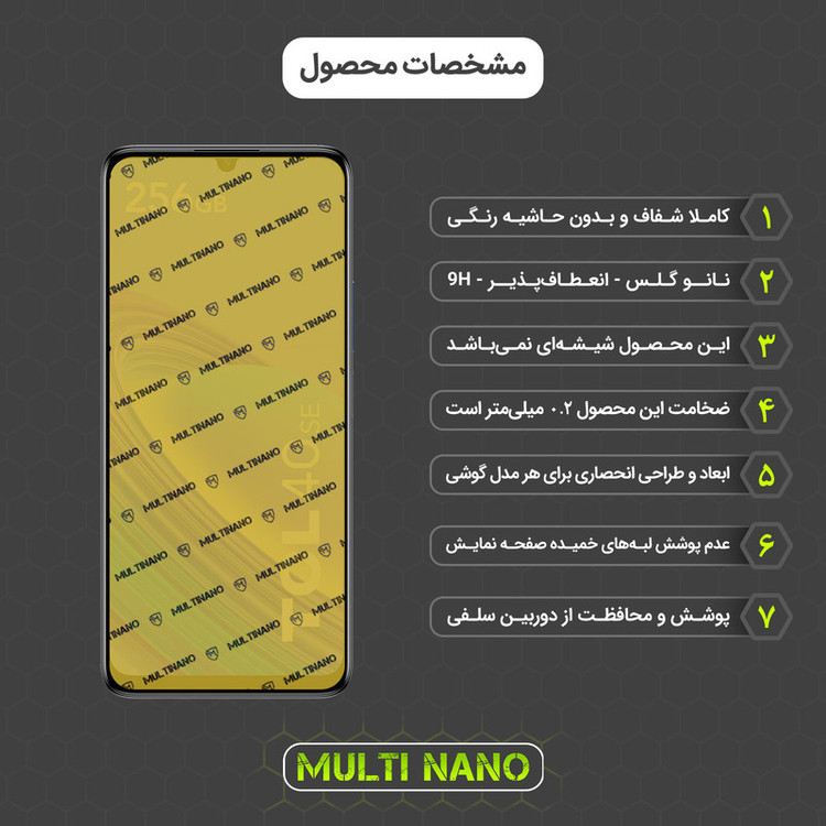محافظ صفحه نمایش مولتی نانو مدل X-SFT مناسب برای گوشی موبایل تی سی ال 40 SE به همراه محافظ پشت