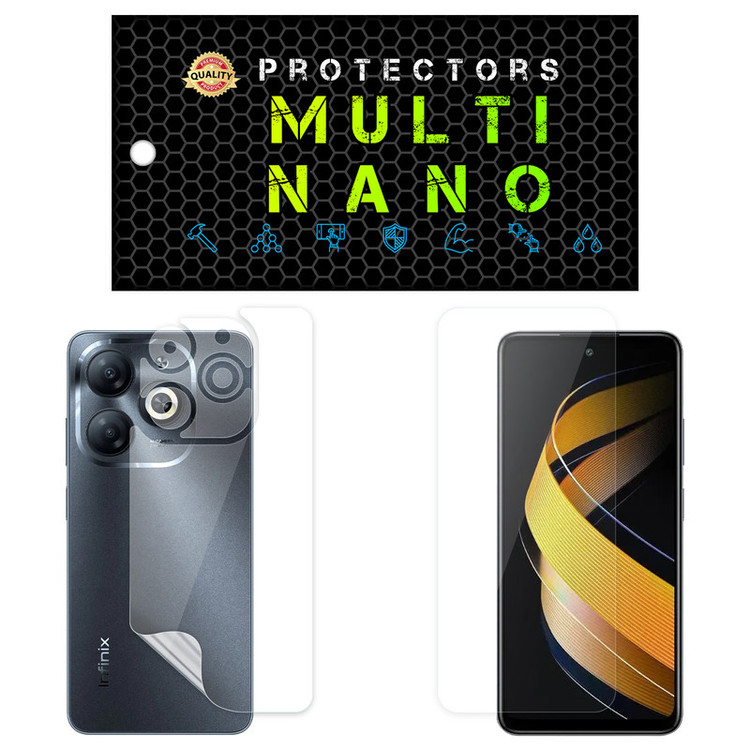 محافظ صفحه نمایش مولتی نانو مدل X-SFT مناسب برای گوشی موبایل انفینیکس Smart 8 به همراه محافظ پشت گوشی