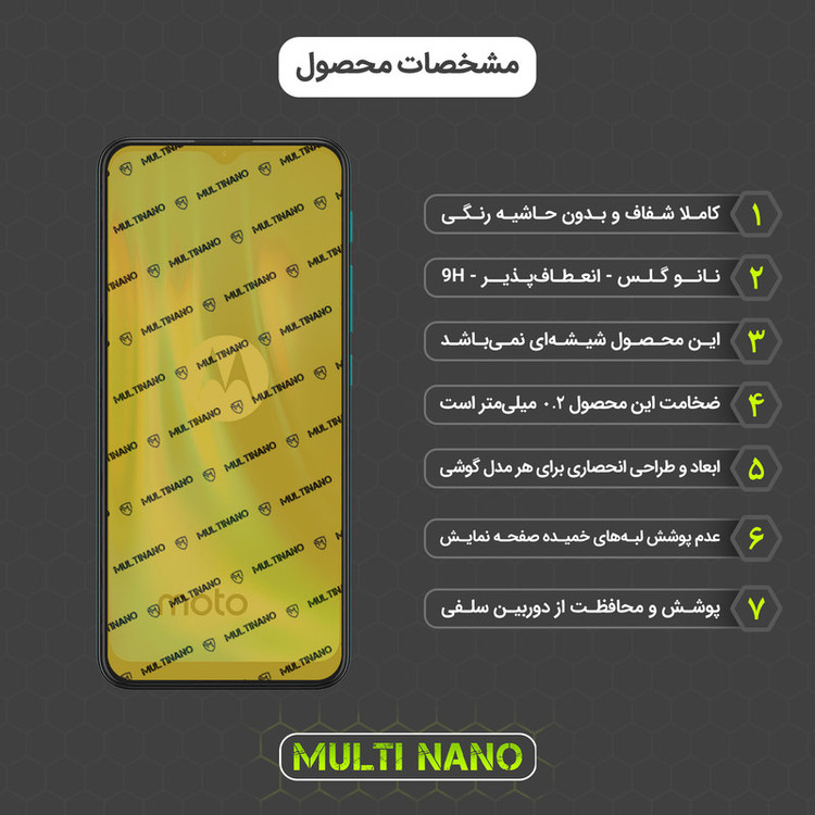 محافظ صفحه نمایش مولتی نانو مدل X-SFG مناسب برای گوشی موبایل موتورولا Moto G9 Play به همراه برچسب پوششی