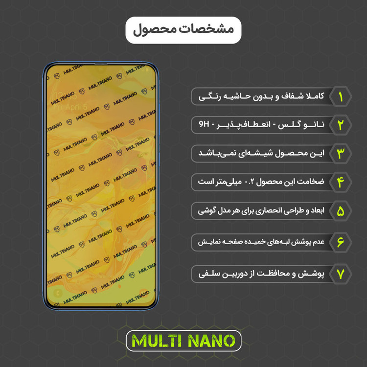 محافظ صفحه نمایش مولتی نانو مدل X-SFG مناسب برای گوشی موبایل سامسونگ Galaxy A70 به همراه برچسب پوششی