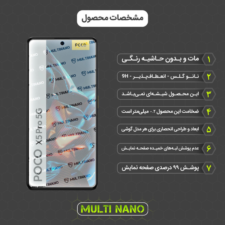 محافظ صفحه نمایش مات مولتی نانو مدل X-S3M مناسب برای گوشی موبایل شیائومی Poco X5 Pro بسته سه عددی