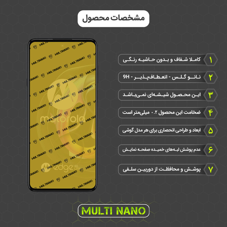 محافظ صفحه نمایش مولتی نانو مدل X-SFG مناسب برای گوشی موبایل موتورولا Edge 20 Lite به همراه برچسب پوششی