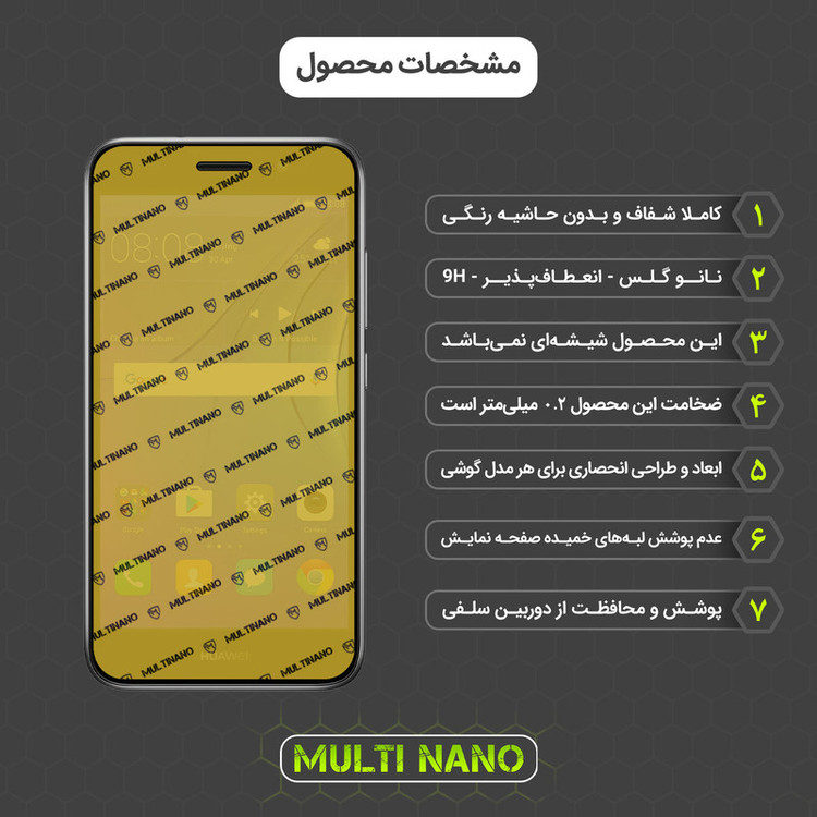 محافظ صفحه نمایش مولتی نانو مدل X-SFG مناسب برای گوشی موبایل هوآوی Y5 Lite 2017 به همراه برچسب پوششی